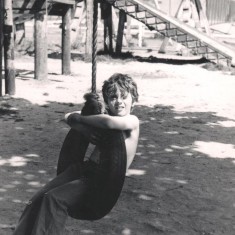 Boy on swing, Broomhall adventure playground. June 1978 | Photo: Tony Allwright
