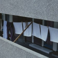 Laundry on Balcony, Broomhall Flats. July 1978 | Photo: Tony Allwright