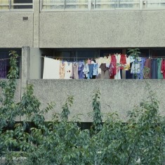 Laundry on Balcony, Broomhall Flats. July 1978 | Photo: Tony Allwright