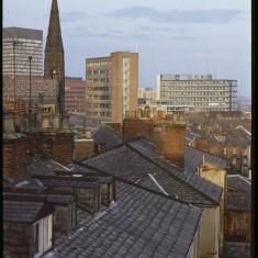 Broomhall rooftops with Drama Studio, December 1978 | Photo: Tony Allwright