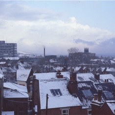 Broomhall rooftops with snow, January 1979 | Photo: Tony Allwright