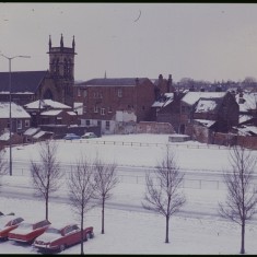 Hanover Way and St Silas Church in the snow, February 1979 | Photo: Tony Allwright