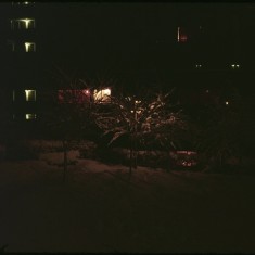 Night at Broomhall Flats in the snow. March 1979 | Photo: Tony Allwright