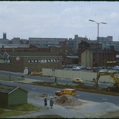 Hanover Way construction and Pryor factory, September 1979 | Photo: Tony Allwright