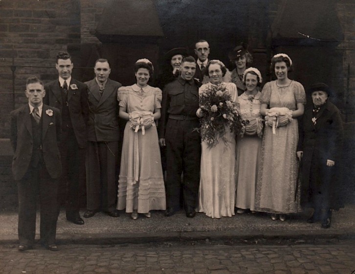 Wedding of Norman Taylor & Olive Margaret Metcalfe, St Silas Church. 1943 | Photo: Eric Fowler