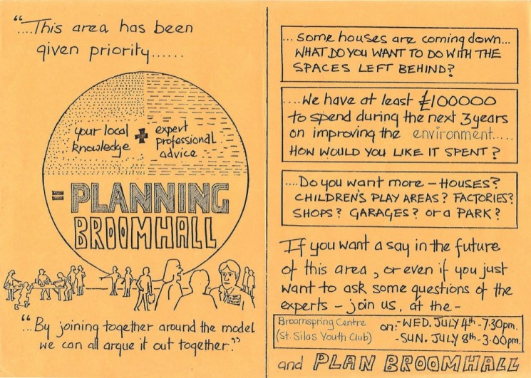 Planning Broomhall Leaflet: middle pages. 1979 | Image: Mike Fitter