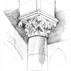Sketch of a pillar capital by Phil Lockwood, St Silas Church. 2013 | Image: Phil Lockwood