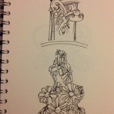 Sketch of wood carvings, St Silas Church by Sue Lancaster. 2013 | Photo: Sue Lancaster