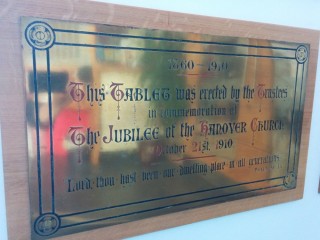Hanover Methodist Church commemoration plaque, Jesus Centre, Broomspring Lane. 2013