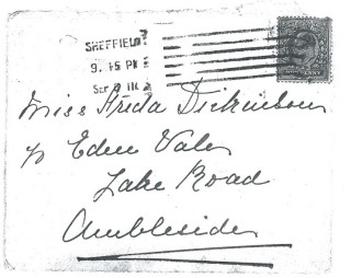 Dickinson letter 7: 6th September 1911. Envelope | Photo: Judith Gaillac