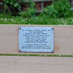 Bench in Holberry Gardens, 2014 | Photo: OUR Broomhall