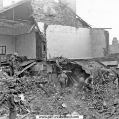 Exeter Street, air raid damage & rescue work. 1940 | Photo: SALS PSs01001