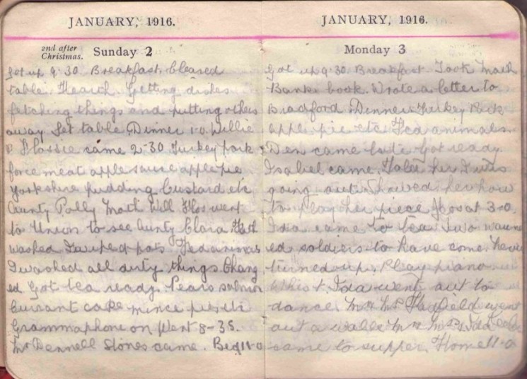 Doris Hogan 1916 Diary: January 2nd and 3rd | Photo: Suzanne Cam