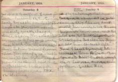 Doris Hogan Diary: 8th and 9th January 1916