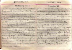 Doris Hogan Diary: 12th and 13th January 1916