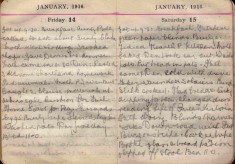 Doris Hogan Diary: 14th and 15th January 1916