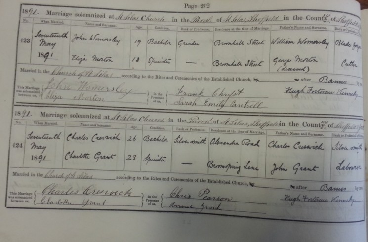 St Silas Parish Register Marriages, 1869 - 1994 | SALS PR76/2