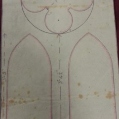 Sketches of St Silas Church windows with dimensions. Side stained glass window. | Photo: SALS PR76/43