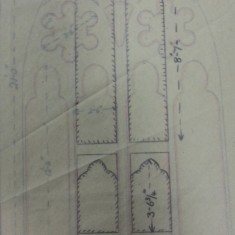 Sketches of St Silas Church windows with dimensions. | Photo: SALS PR76/43