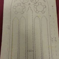 Sketches of St Silas Church windows with dimensions. Plain Glass Window Broomhall Street. | Photo: SALS PR76/43