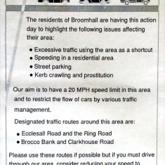 Campaign about Broomhall Park traffic Issues  | Photo: BPA