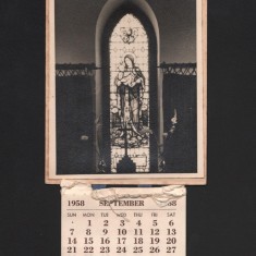 St Silas calendar and St Silas lady chapel window. September 1958 | Photo: Audrey Russell