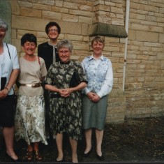 Left to right: unknown, Mary Quibell, Cath Brown, Audrey Russell, Christine McCluskey. 1999 | Photo: Audrey Russell