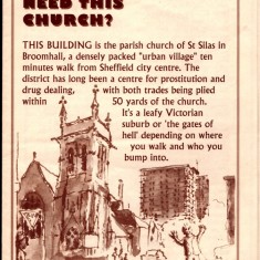 St Silas Church leaflet. Front cover. Early 1990s | Photo: Audrey Russell