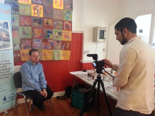 Malcolm Lisle being recorded by Sajid Ali. March 2014 | Photo: Our Broomhall