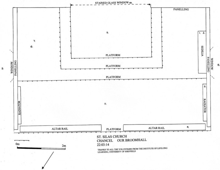 Chancel survey plan of St Silas Church. | Photo: Our Broomhall