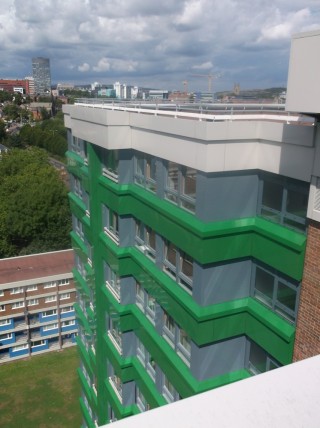 Hanover Flats from Hanover Tower roof. August 2014 | Photo: Our Broomhall 