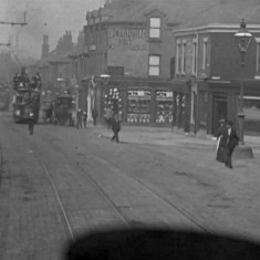 Still from 'Tram Ride through the City of Sheffield' (1902): Junction of London Rd and Alderson Rd | Photo: British Film Institute