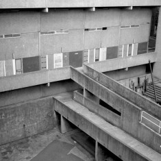 Broomhall flats, empty before demolition. 1985