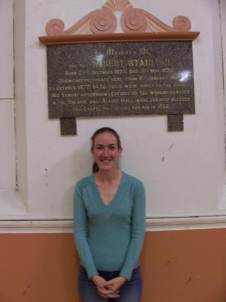 Jennifer with the Memorial Tablet, 2006