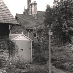 Gararge at side of bungalow on Park Lane, May 1979 | Photo: Tony Allwright