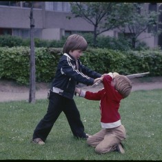 Swordplay, Broomhall Flats. July 1978 | Photo: Tony Allwright