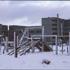 Broomhall adventure playground in the snow, January 1979 | Photo: Tony Allwright