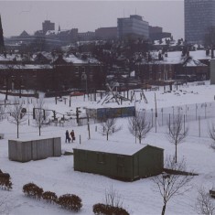 Broomhall adventure playground under snow, February 1979 | Photo: Tony Allwright