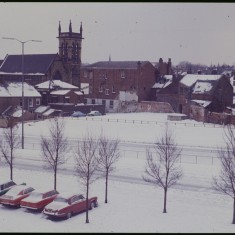 Hanover Way and St Silas Church in the snow, February 1979 | Photo: Tony Allwright