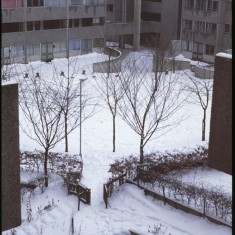 Broomhall Flats in the snow, February 1979 | Photo: Tony Allwright