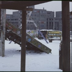 Broomhall adventure playground under snow, February 1979 | Photo: Tony Allwright