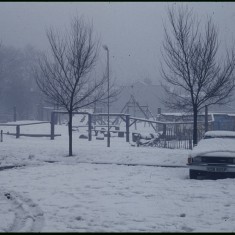 Broomhall adventure playground under snow, February 1979 | Photo: Tony Allwright