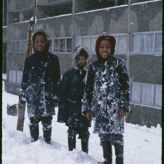 Dave Lee, Darren Broughton and Mark Thomas, Broomhall Flats. March 1979 | Photo: Tony Allwright