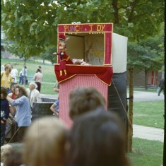 Punch and Judy. Broomhall summer fair, Hanover Flats. September 1979 | Photo: Tony Allwright