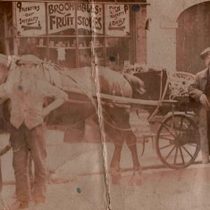 JW Cooper (centre) outside Cooper's Fruit & Vegetable Shop, c.1907 | Photo: Edward Bell