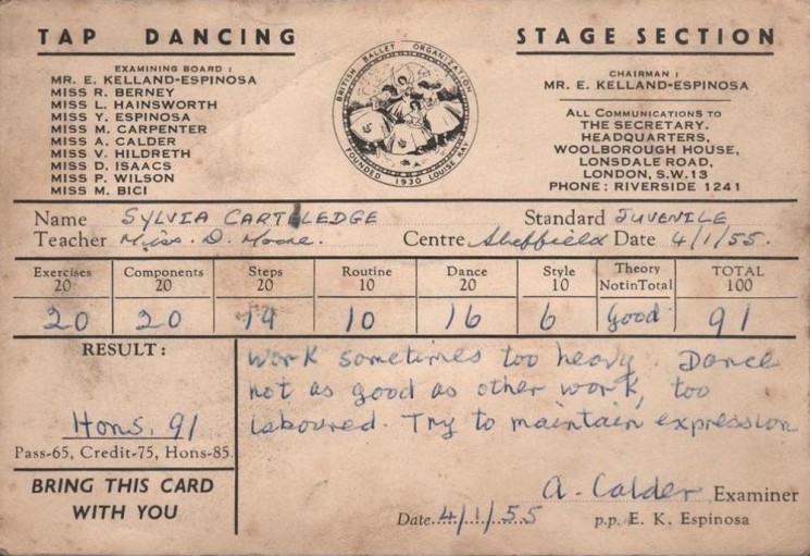 Sylvia Barnes (nee Cartledge) Dance Certificate, 1955 | Photo: Sylvia Barnes
