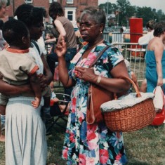 Woman with a picnic at the Broomhall Carnival | Broomhall Centre archive