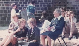 Older person enjoying the carnival with the crowds | Broomhall Centre Archive