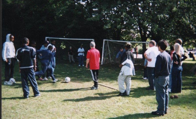 Young people playing football. Date unknown | Photo: Broomhall Centre