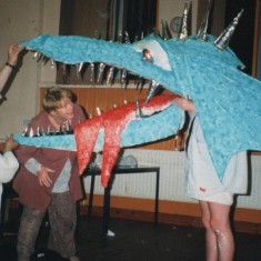Preparing the Dragon for the Broomhall Carnival. Date unknown | Photo: Broomhall Centre